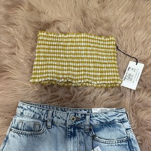 NWT COTTON CANDY LA SMOCKED CROP TOP